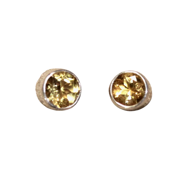 Citrine Faceted Post Earrings