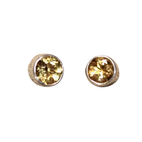 Citrine Faceted Post Earrings