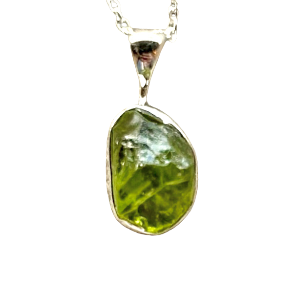 Peridot Pendant and Sterling Silver Chain