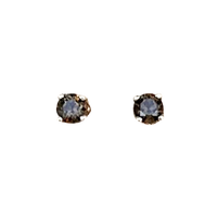 Smoky Quartz Round Faceted Post Earrings