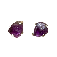Amethyst Rough Post Earrings