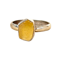 Libyan Desert Glass and Sterling Silver Ring (Size 9)