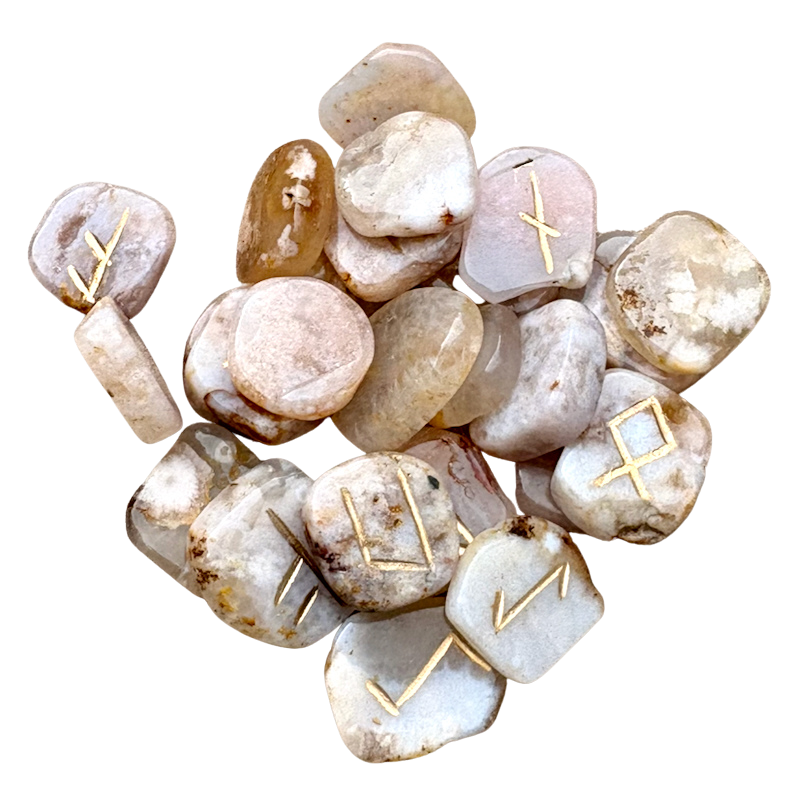 Rune Set (Flower Agate)