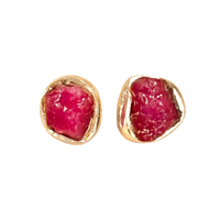 Ruby Rough Stud Earrings