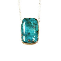 Turquoise and Sterling Silver Pendant and Chain