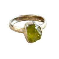 Peridot and Sterling Silver Ring (size 5)