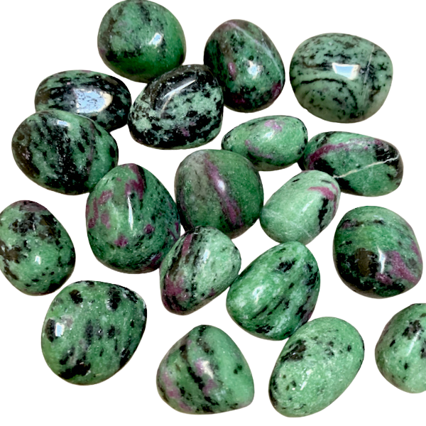 Ruby and Zoisite Polished Pebbles