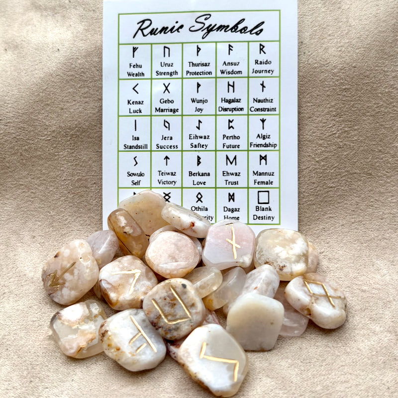 Rune Set (Flower Agate)