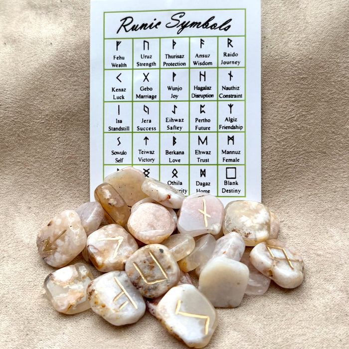 Rune Set (Flower Agate)