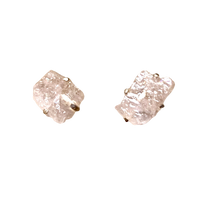 Morganite Rough Post Earrings