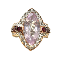 Amethyst (Rose) and Garnet Cocktail Ring (size 8)