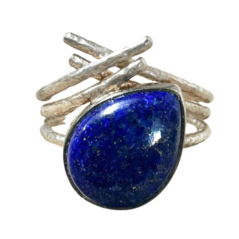 Lapis Lazuli and Sterling Silver Ring (Size 8)