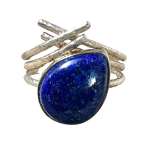 Lapis Lazuli and Sterling Silver Ring (Size 8)