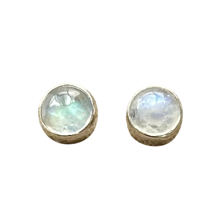 Moonstone (Rainbow) Stud Earrings