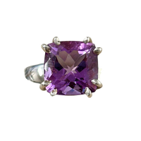 Amethyst & Sterling Silver Ring (size 8)