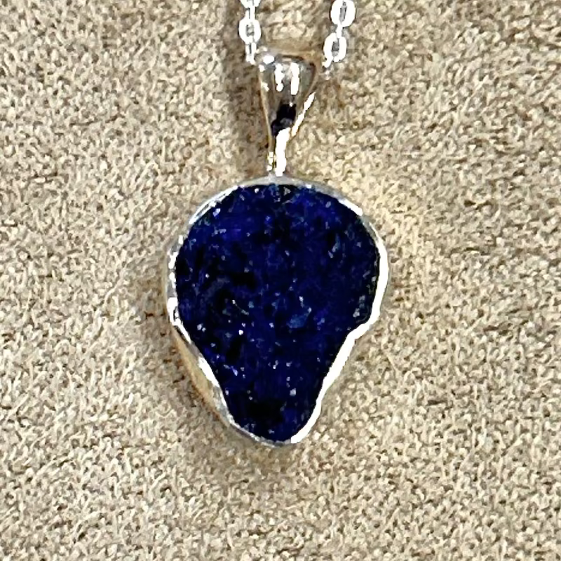 Azurite (Rough) Pendant and Chain