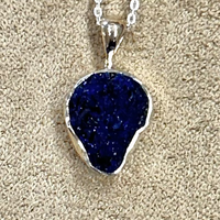 Azurite (Rough) Pendant and Chain