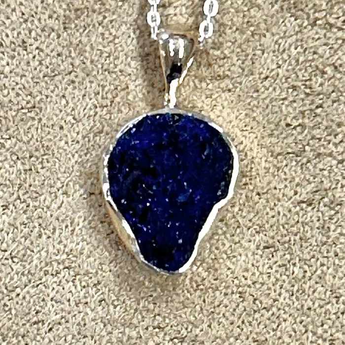 Azurite (Rough) Pendant and Chain