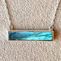 Labradorite Bar Necklace