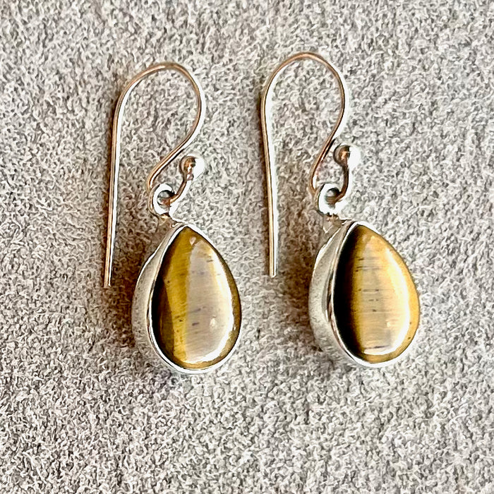 Tigereye and Sterling Silver Earrings