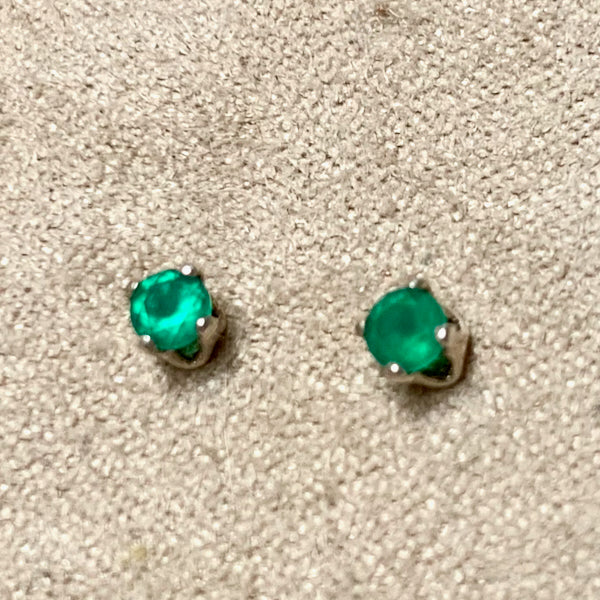 Green Onyx Faceted Stud Earrings