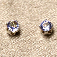 Tanzanite Round Faceted Post Earrings