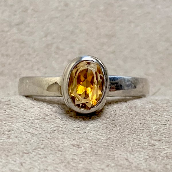 Citrine Faceted Oval Ring (size 10)