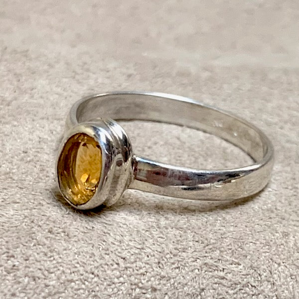 Citrine Faceted Oval Ring (size 10)