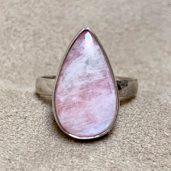 Moonstone (Pink) Ring (size 8)