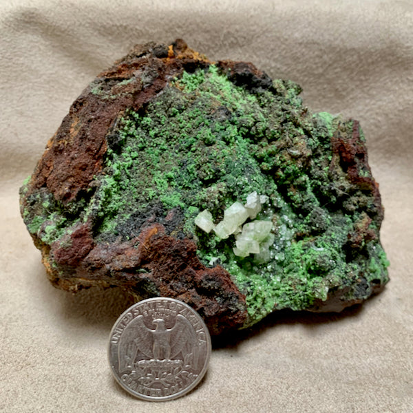 Conichalcite, Calcite and Goethite (Mexico)