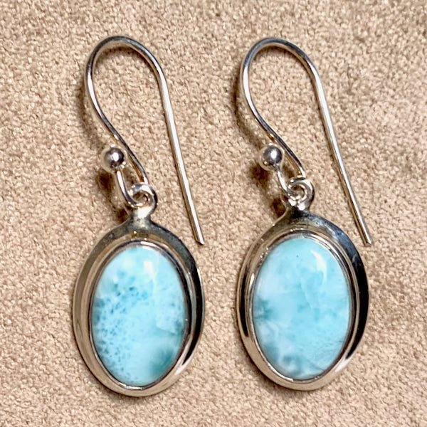 Larimar and Sterling Silver Dangle Earrings