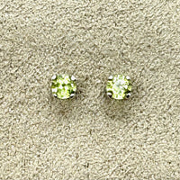 Peridot Faceted Post Earrings