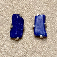 Lapis Rough Post Earrings