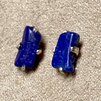 Lapis Rough Post Earrings