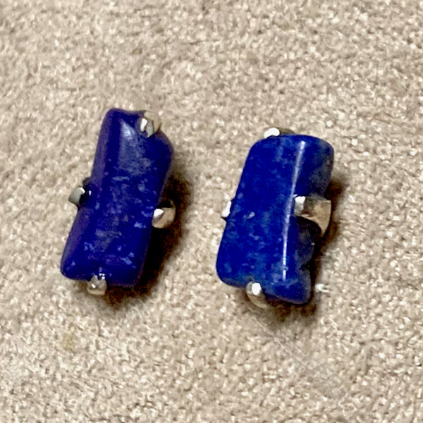 Lapis Rough Post Earrings