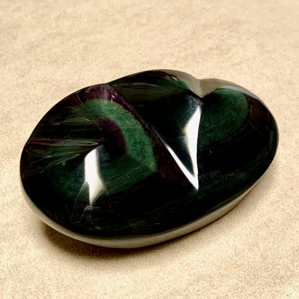 Obsidian Double Heart Carving (Mexico)