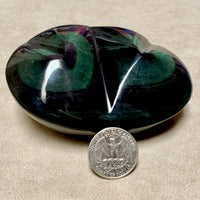 Obsidian Double Heart Carving (Mexico)