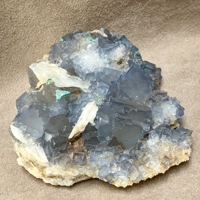 Fluorite with Barite & Malachite (Socorro County, New Mexico) (Copy)