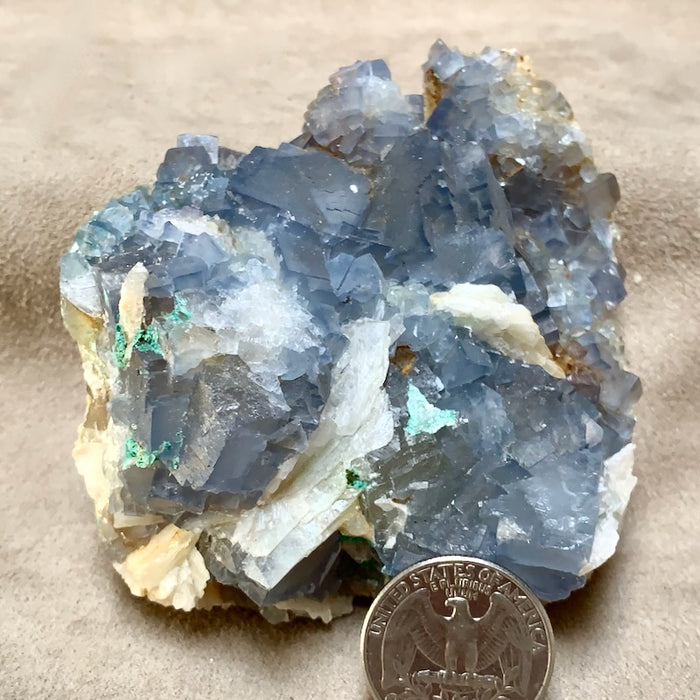 Fluorite with Barite & Malachite (Socorro County, New Mexico) (Copy)
