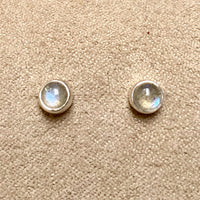 Labradorite Round Post Earrings