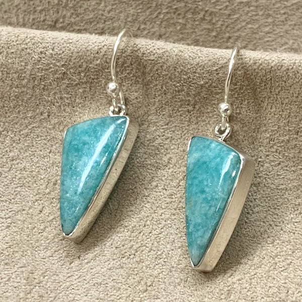 Amazonite and Sterling Silver Dangle Earrings