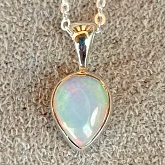 Opal Pendant with Sterling Silver Chain