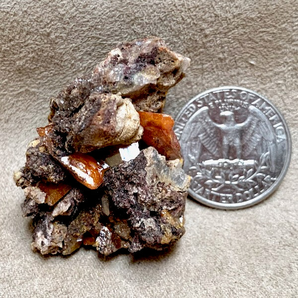 Wulfenite with Calcite (Mexico)