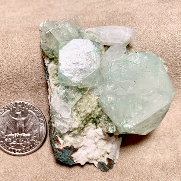 Green Apophyllite and Stilbite (India)