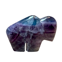 Buffalo Fetish Carving in Fluorite