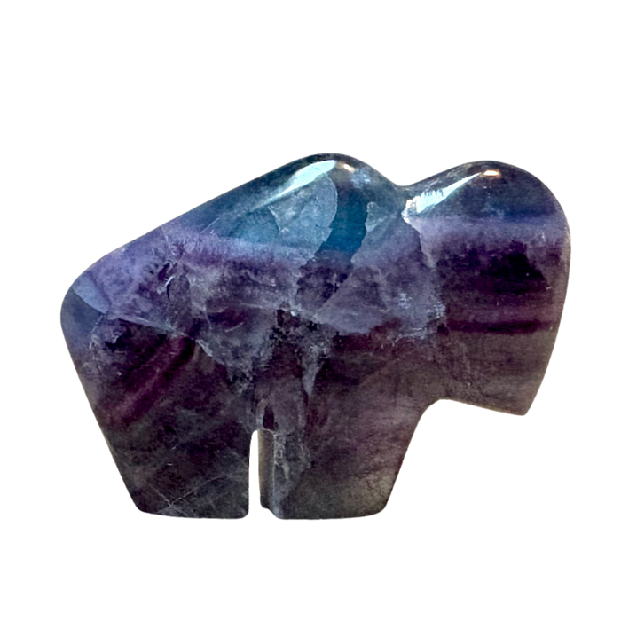 Buffalo Fetish Carving in Fluorite