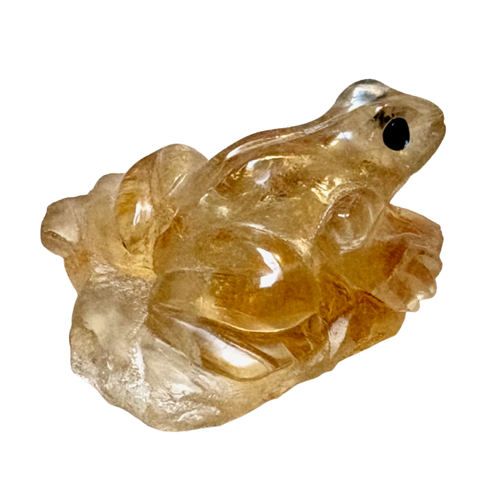 Frog Carving in Golden Quartz