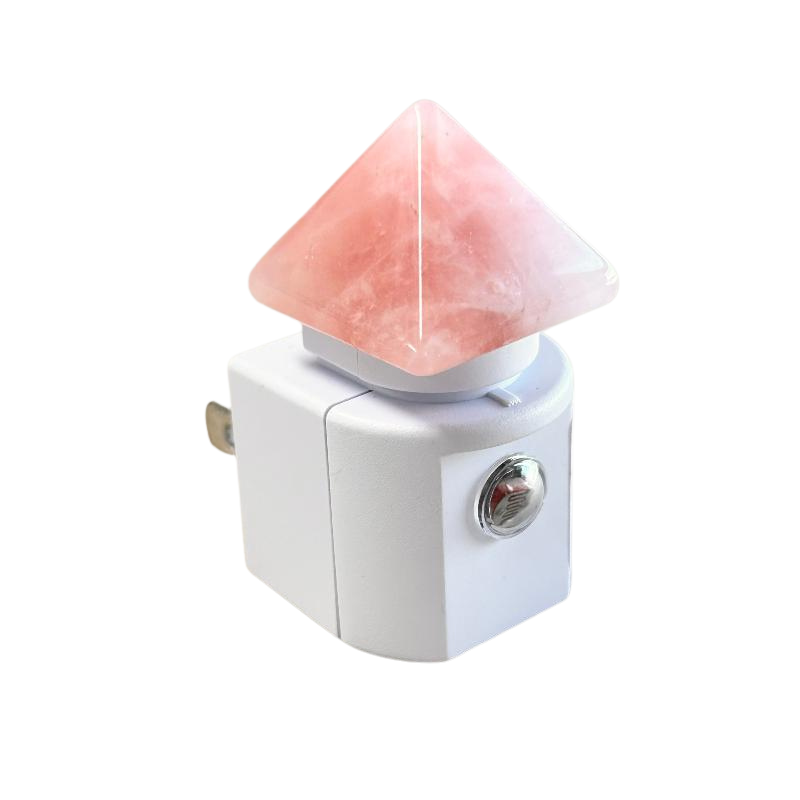 Night Light, Rose Quartz Polished Pyramid