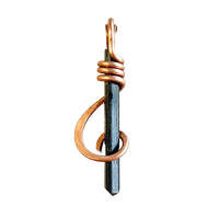 Tourmaline (Black, Schorl) and Copper Wire-Wrapped Pendant