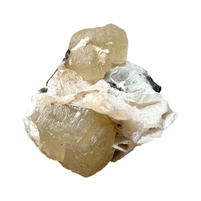 Witherite on Sphalerite and Calcite (Illinois)